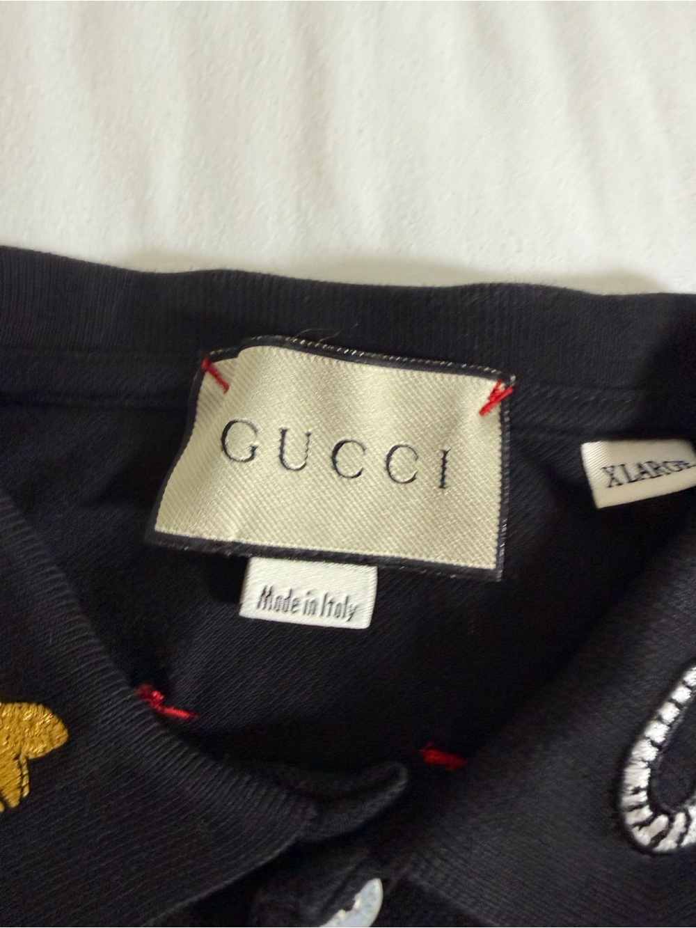 Gucci Navy Polo with Red & White Trim